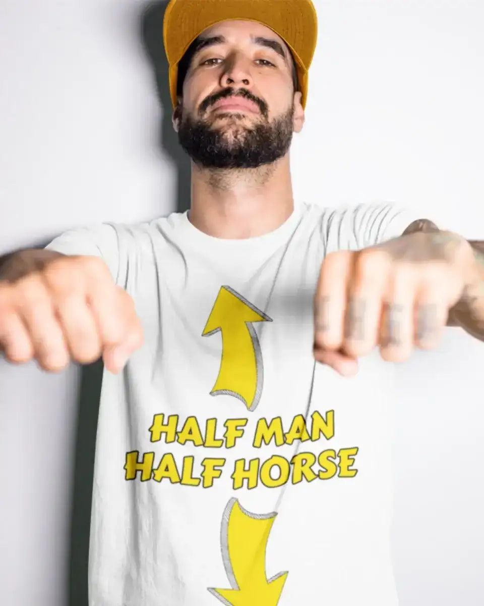 T214 - T-shirt - Half Man - Funny Outfits