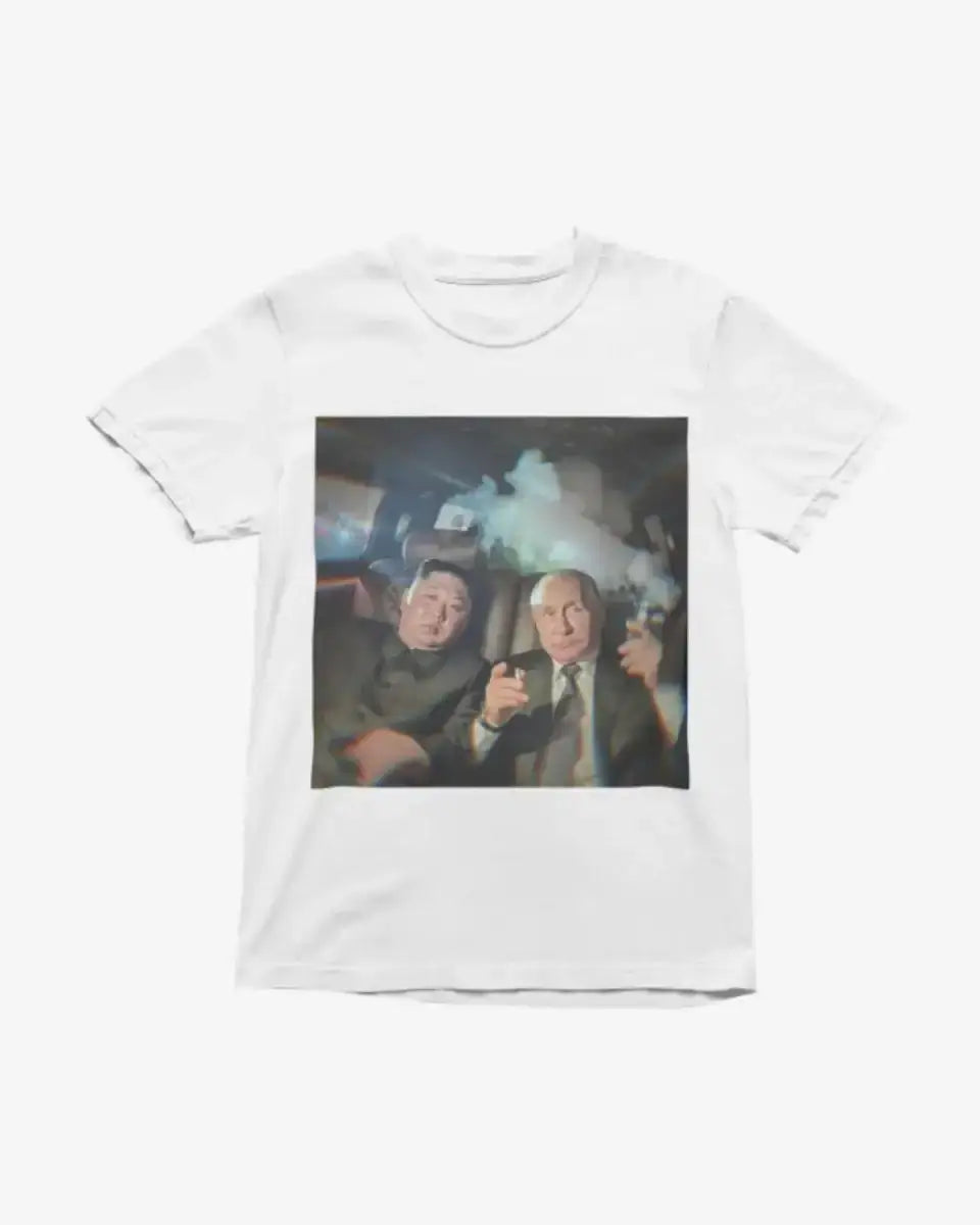T302 - T-shirt - Putin & Kim Driving - Funny Outfits