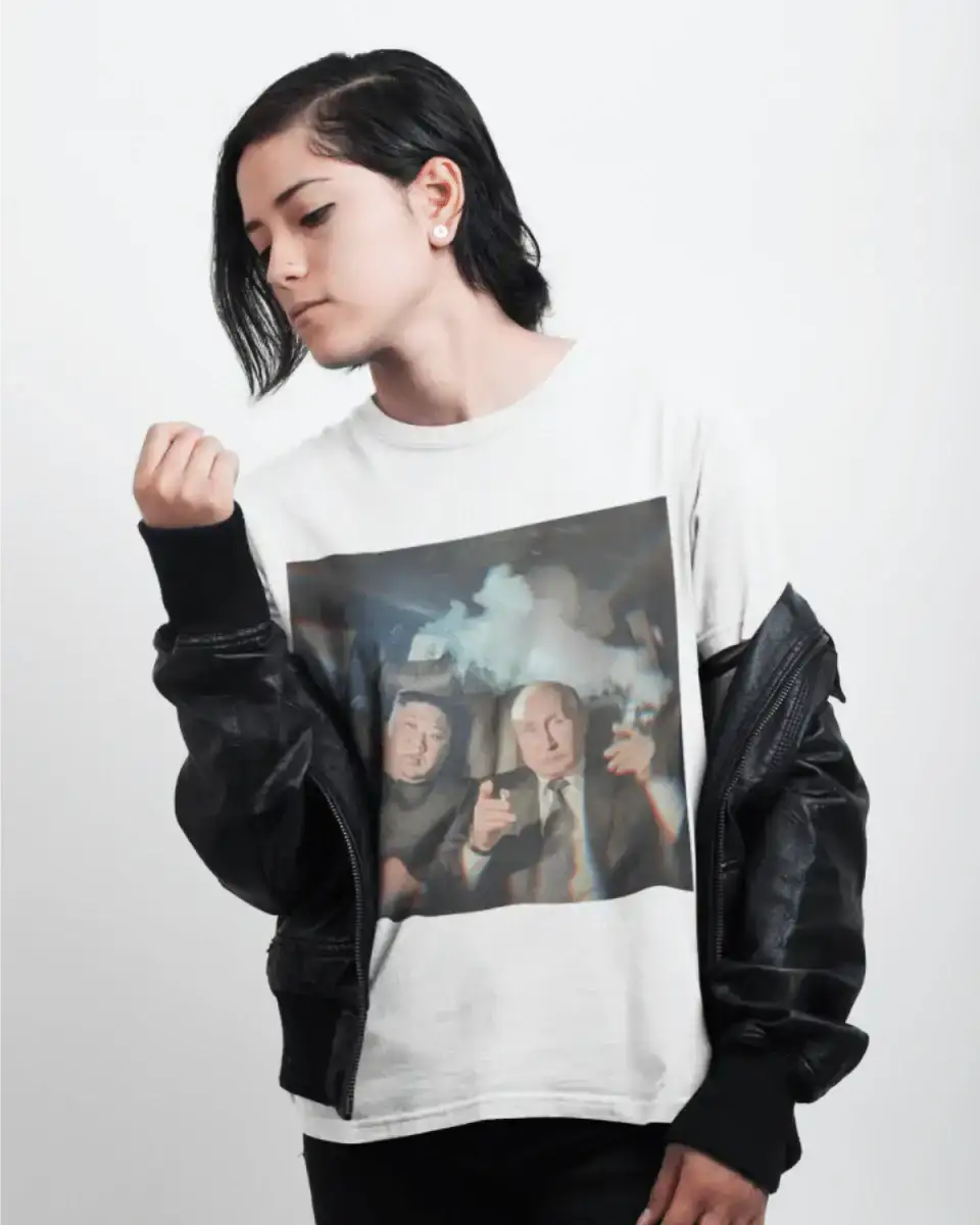 T302 - T-shirt - Putin & Kim Driving - Funny Outfits