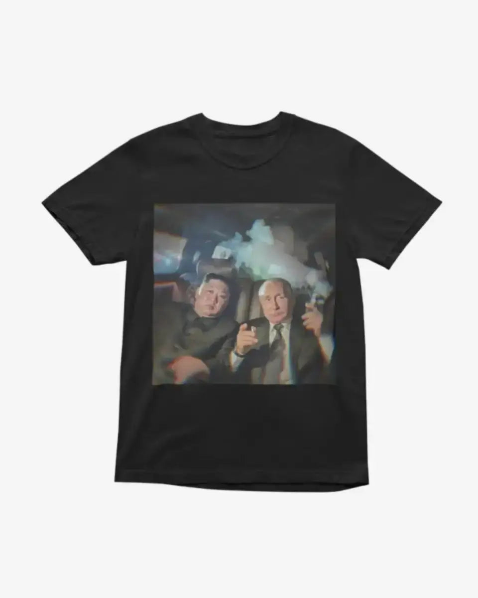 T302 - T-shirt - Putin & Kim Driving - Funny Outfits