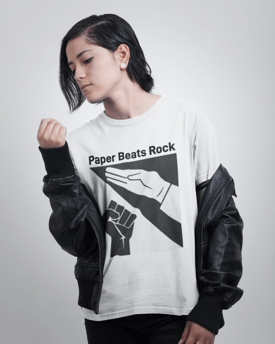 T321 - T-shirt - Paper Beats Rock - Funny Outfits