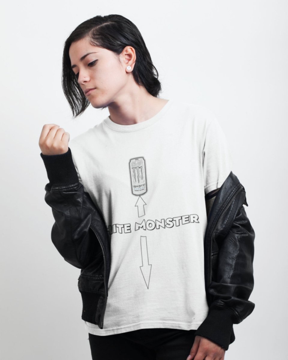 T404 - T-shirt - White Monster - Funny Outfits