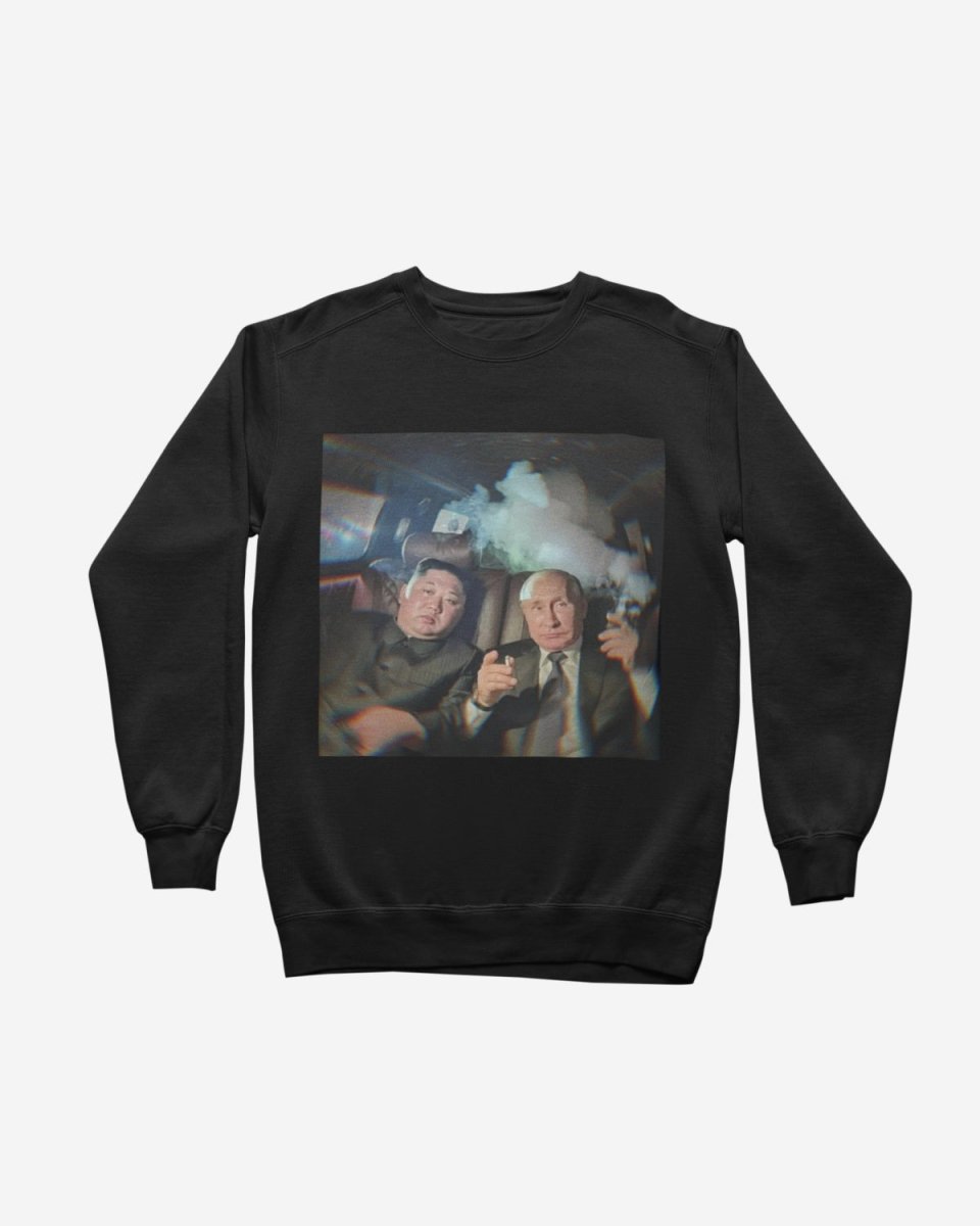S302 - Sweatshirt - Putin & Kim Driving - Funny Outfits