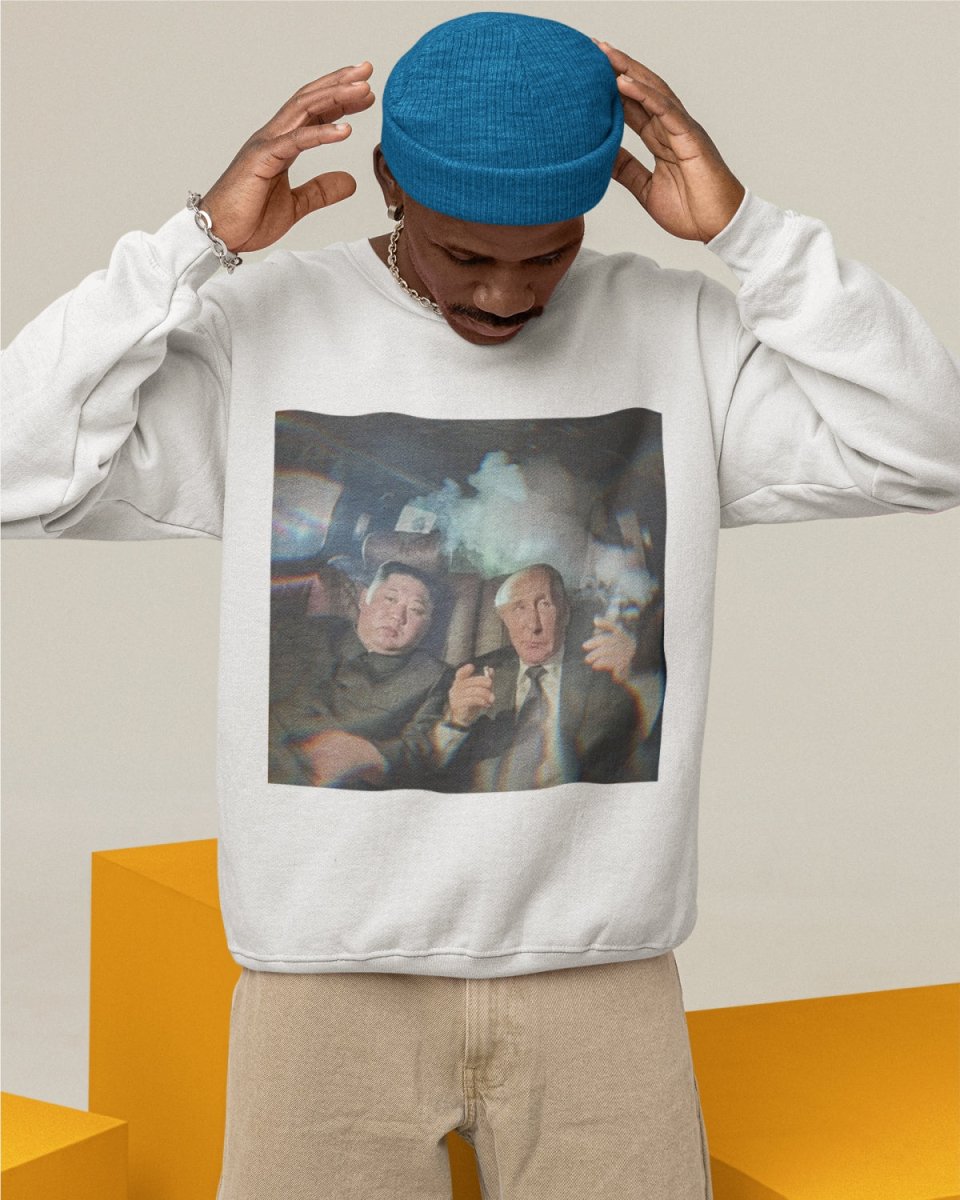 S302 - Sweatshirt - Putin & Kim Driving - Funny Outfits