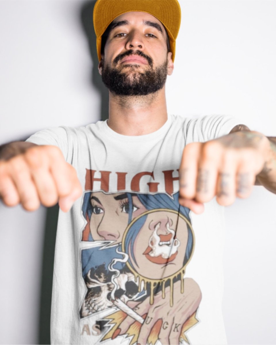 T116 - T-shirt - High As Fxxk - Funny Outfits