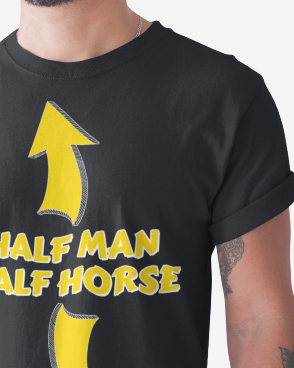 T214 - T-shirt - Half Man - Funny Outfits