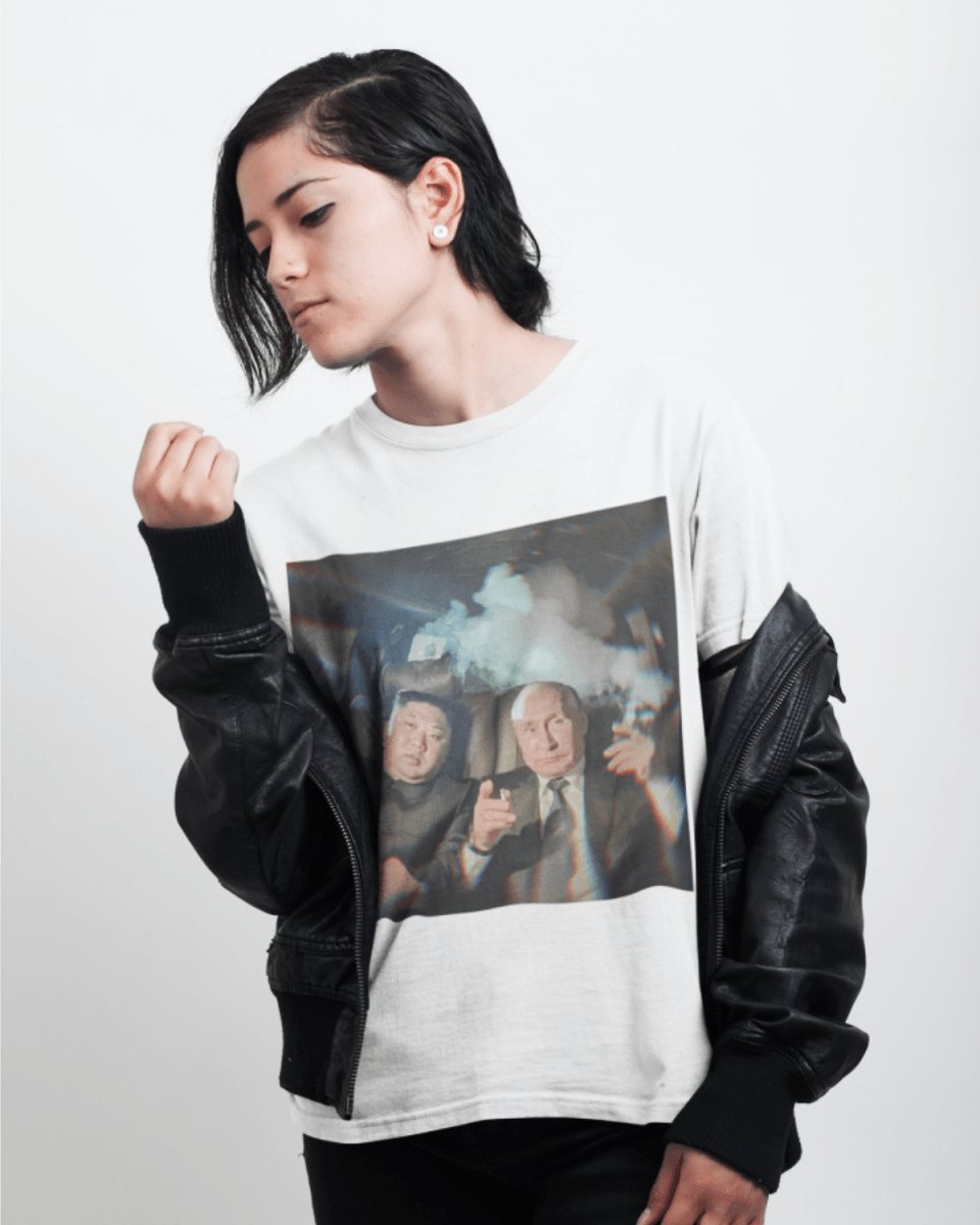 T302 - T-shirt - Putin & Kim Driving - Funny Outfits