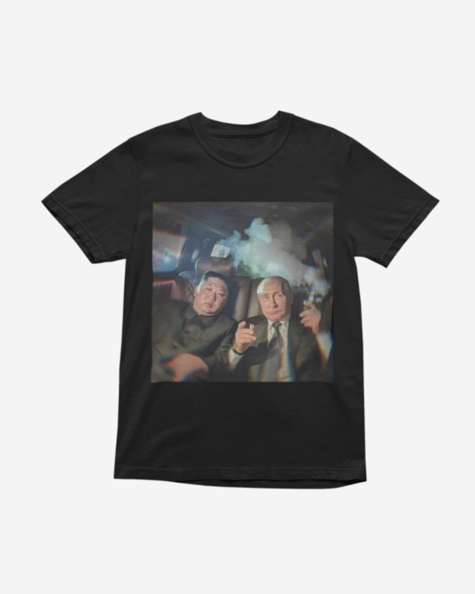 T302 - T-shirt - Putin & Kim Driving - Funny Outfits